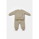 Fashion, accesorii si bijuterii - Copii - Imbracaminte copii - Treninguri si compleuri copii - Set bluza dublata si pantaloni Ursulet, Winter muselin, 100% bumbac - Verde, BabyCosy (Marime: 18-24 Luni) - Infinity.ro