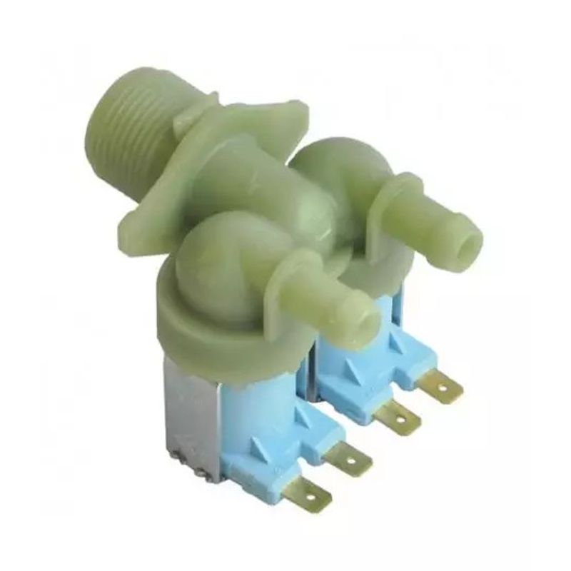 Electronice si Electrocasnice - Masini si uscatoare de rufe - Accesorii masini de spalat si uscatoare - Electrovalva / Electroventil masina de spalat 2 iesiri 180° 2X12MM - Infinity.ro