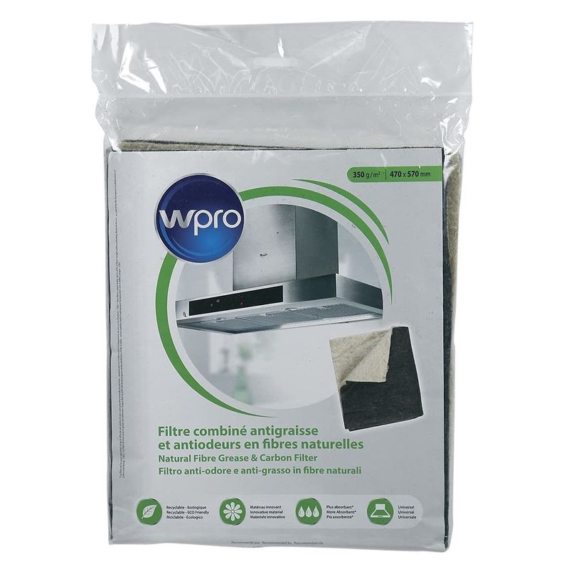 Electronice si Electrocasnice - Aragazuri, cuptoare si hote - Accesorii aragazuri, cuptoare si hote - Accesorii hote - Filtru combinat carbon antigrasime C00424801, 350G/m² - 47X57 cm Wpro - Infinity.ro