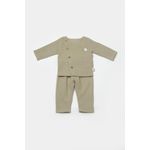 Fashion, accesorii si bijuterii - Copii - Imbracaminte copii - Treninguri si compleuri copii - Set bluza cu nasturi si pantaloni , Winter muselin, 100% bumbac - Verde, BabyCosy (Marime: 18-24 Luni) - Infinity.ro