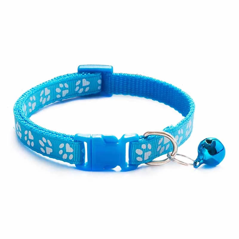 Petshop - Accesorii petshop - Zgarzi, lese si hamuri - Zgarzi - Zgarda ajustabila cu clopotel pentru caini si pisici, 18-32cm, Albastru deschis - Infinity.ro