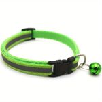 Petshop - Accesorii petshop - Zgarzi, lese si hamuri - Zgarzi - Zgarda reflectorizanta pentru pisica sau caine, cu clopotel, reglabila - Lime - Infinity.ro