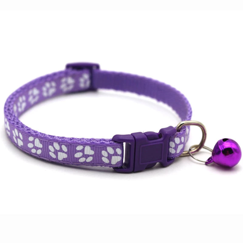 Petshop - Accesorii petshop - Zgarzi, lese si hamuri - Zgarzi - Zgarda ajustabila cu clopotel pentru caini si pisici, 18-32cm, Mov - Infinity.ro
