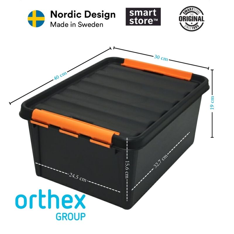 Casa si Gradina - Mobilier - Organizare si depozitare - Cutii depozitare - Cutie cu capac, SmartStore Pro 15, Negru, 40x30x19 cm - Infinity.ro
