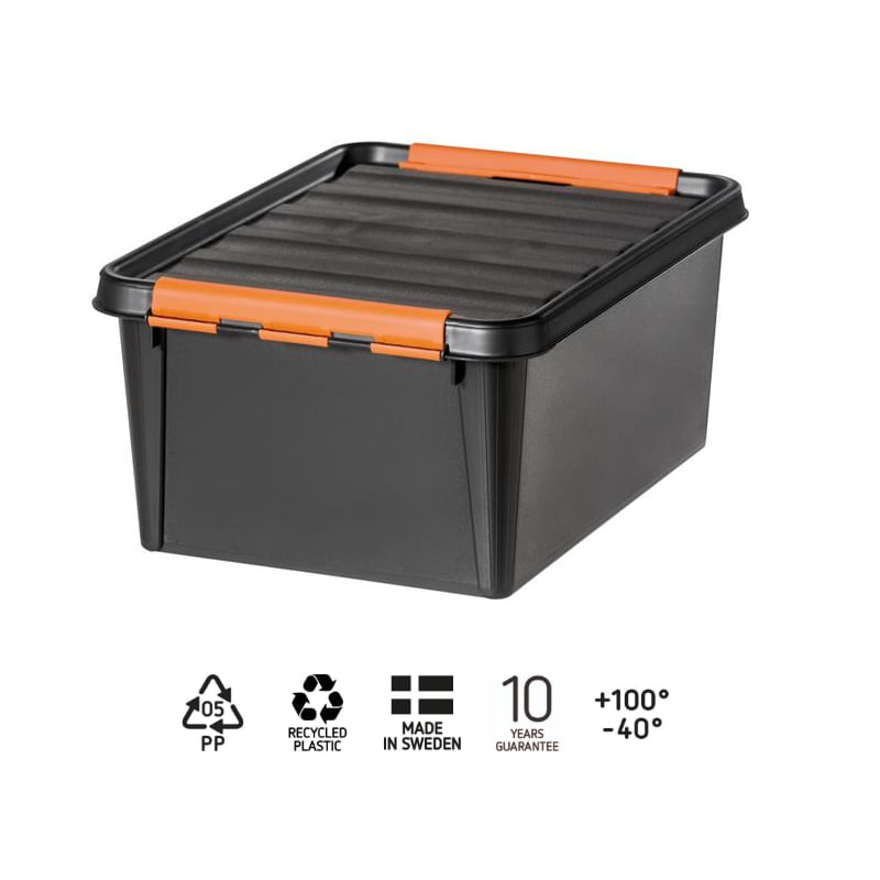 Casa si Gradina - Mobilier - Organizare si depozitare - Cutii depozitare - Cutie cu capac, SmartStore Pro 15, Negru, 40x30x19 cm - Infinity.ro
