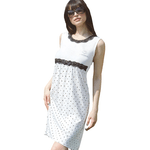 Fashion, accesorii si bijuterii - Femei - Lenjerie si pijamale femei - Pijamale femei - Camasa de noapte dama,Dolci Chicche, alb/negru, marime M - Infinity.ro