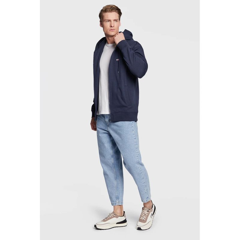 Fashion, accesorii si bijuterii - Barbati - Imbracaminte - Tricouri si bluze barbati - Bluza Tommy Jeans Back Linear Regular Fit, M INTL, Bleumarin - Infinity.ro