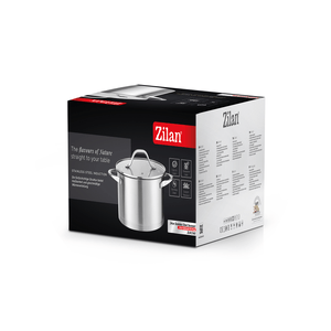 Oala din inox Zilan ZLN1368, 5.5L, Diametru 24 cm, manere nituite, Compatibil gaz, inductie & electric