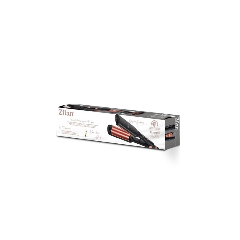 Ingrijire personala si Cosmetice - Aparate & accesorii ingrijire personala - Hair styling - Ondulatoare - Placa pentru ondulat parul in valuri Zilan ZLN9495, 7 trepte de temperatura, temperatura maxima 210°C, afisaj LED, 82W - Infinity.ro