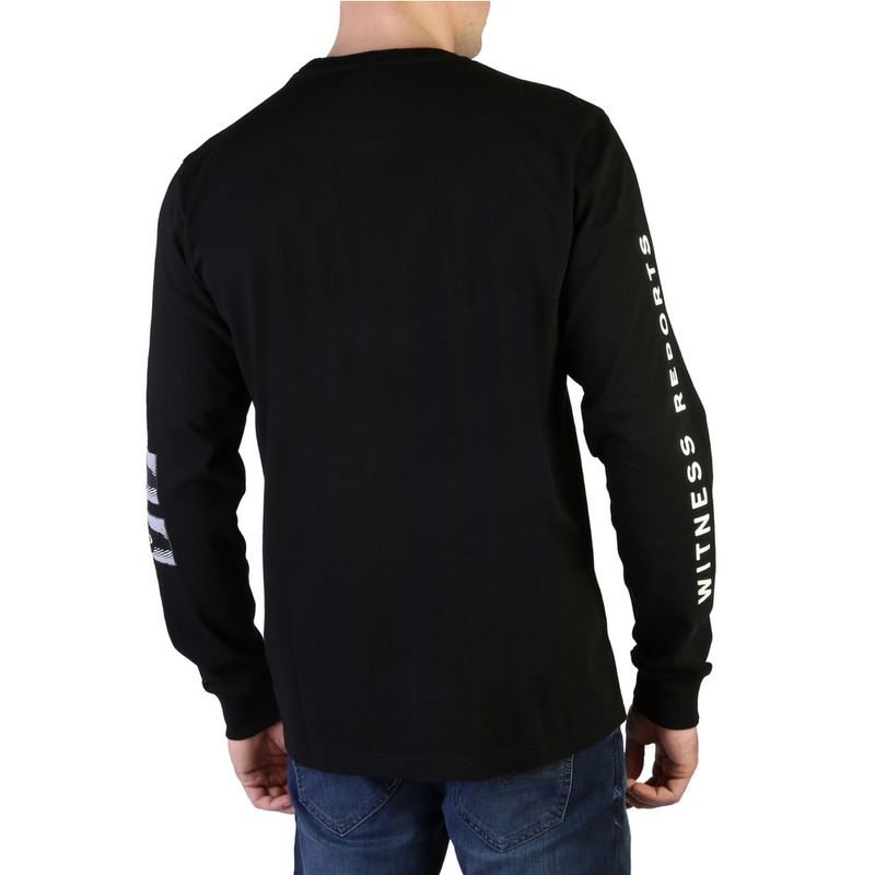 Fashion, accesorii si bijuterii - Barbati - Imbracaminte - Tricouri si bluze barbati - Bluza sport Diesel cu imprimeu grafic 2XL INTL Negru/Alb - Infinity.ro