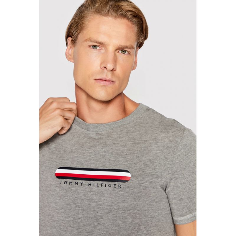 Fashion, accesorii si bijuterii - Barbati - Imbracaminte - Tricouri si bluze barbati - Tricou barbati Tommy Hilfiger UM0UM02348 S INTL Gri - Infinity.ro