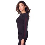Fashion, accesorii si bijuterii - Femei - Imbracaminte femei - Camasi si bluze femei - Bluza cu maneca lunga Jadea Negru/Bordeaux S INTL - Infinity.ro