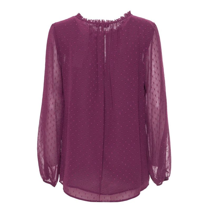 Fashion, accesorii si bijuterii - Femei - Imbracaminte femei - Camasi si bluze femei - Bluza dama Calvin Klein M0IAH597 XS INTL Visiniu - Infinity.ro