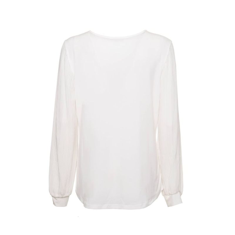 Fashion, accesorii si bijuterii - Femei - Imbracaminte femei - Camasi si bluze femei - Bluza dama Calvin Klein M0LH7876 S INTL Alb - Infinity.ro