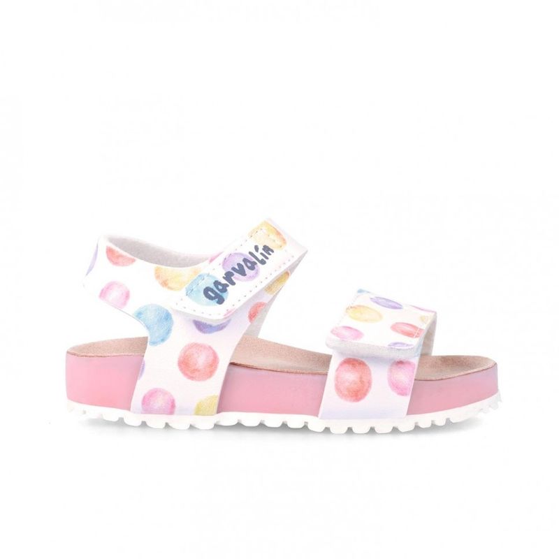 Fashion, accesorii si bijuterii - Copii - Incaltaminte copii - Sandale copii - Sandale din piele pentru copii Baloane colorate, Garvalin, blanco (Marime: 25) - Infinity.ro