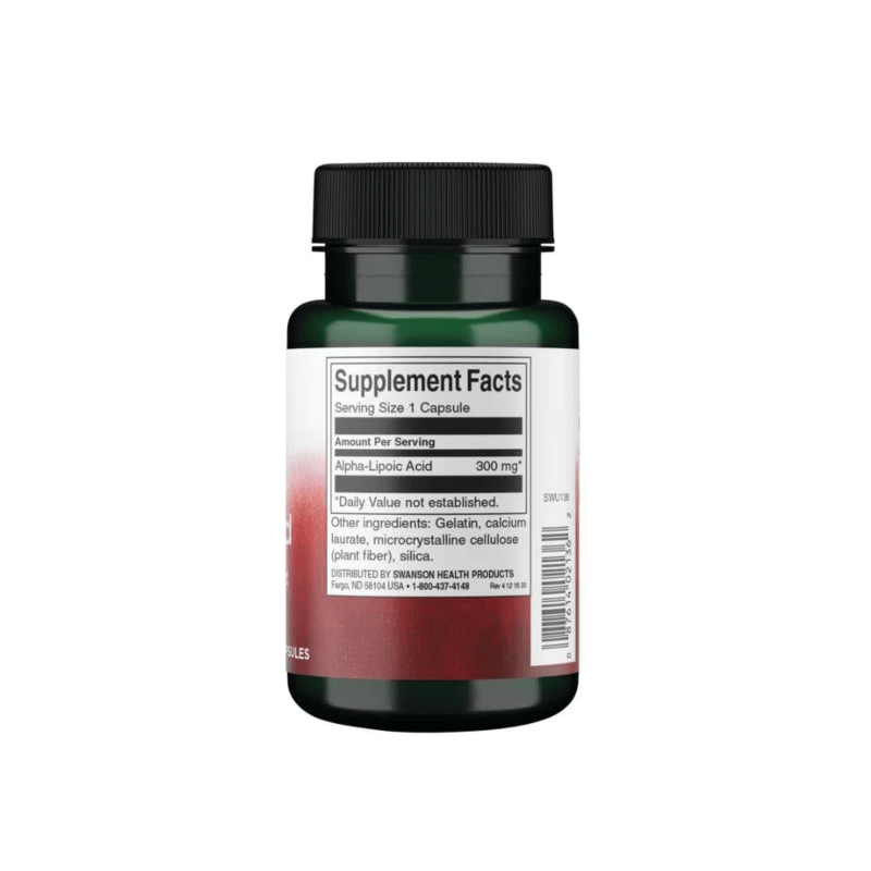 Ingrijire personala si Cosmetice - Sanatate si wellness - Suplimente alimentare - Vitamine si minerale - Alpha Lipoic Acid 300 mg 60 Capsule Swanson - Infinity.ro
