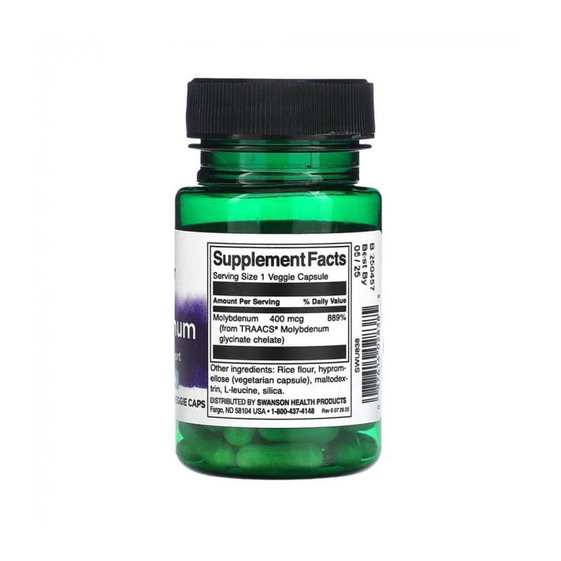 Ingrijire personala si Cosmetice - Sanatate si wellness - Suplimente alimentare - Vitamine si minerale - Albion Molybdenum Chelated (Molibden) 400mcg 60 Capsule Swanson - Infinity.ro