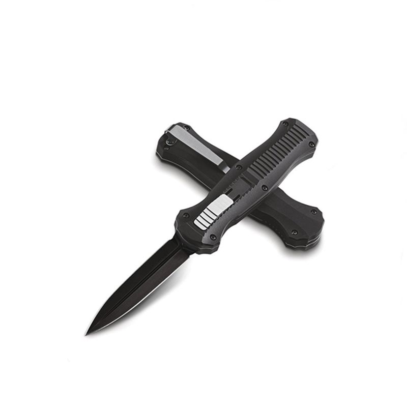 Sport si Outdoor - Camping - Cutite, bricege si accesorii - Cutite si bricege - Cutit automat cu spargator de sticla, IdeallStore®, lama otel, 23 cm, negru - Infinity.ro