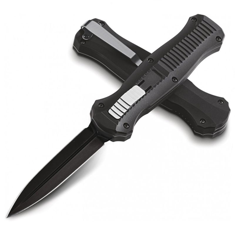 Sport si Outdoor - Camping - Cutite, bricege si accesorii - Cutite si bricege - Cutit automat cu spargator de sticla, IdeallStore®, lama otel, 23 cm, negru - Infinity.ro