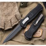 Sport si Outdoor - Camping - Cutite, bricege si accesorii - Cutite si bricege - Cutit automat cu spargator de sticla, IdeallStore®, lama otel, 23 cm, negru - Infinity.ro