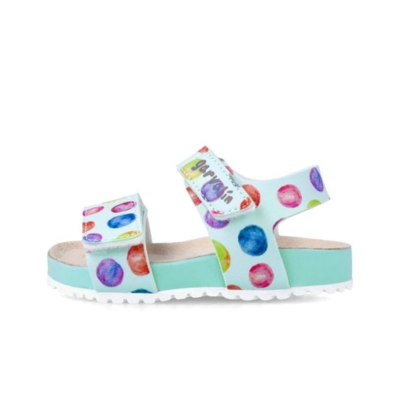 Fashion, accesorii si bijuterii - Copii - Incaltaminte copii - Sandale copii - Sandale din piele pentru copii Baloane colorate, Garvalin, sky (Marime: 28) - Infinity.ro