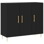 Casa si Gradina - Mobilier - Comode si corpuri - Comode - Dulap, negru, 90x34x80 cm, lemn compozit - Infinity.ro