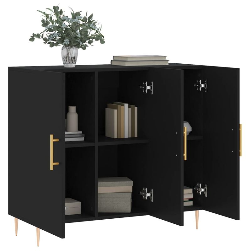Casa si Gradina - Mobilier - Comode si corpuri - Comode - Dulap, negru, 90x34x80 cm, lemn compozit - Infinity.ro