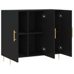 Casa si Gradina - Mobilier - Comode si corpuri - Comode - Dulap, negru, 90x34x80 cm, lemn compozit - Infinity.ro