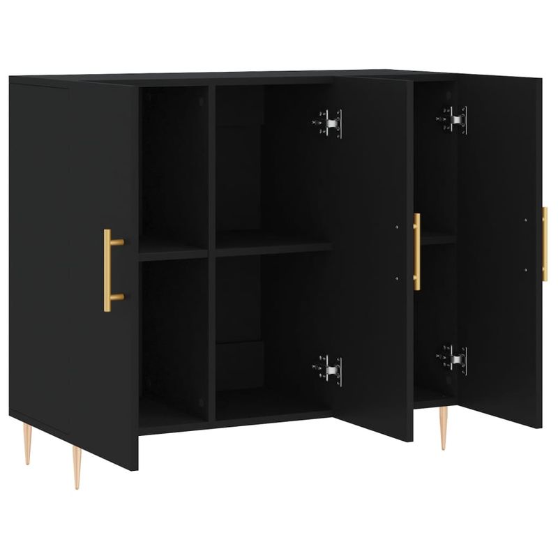 Casa si Gradina - Mobilier - Comode si corpuri - Comode - Dulap, negru, 90x34x80 cm, lemn compozit - Infinity.ro