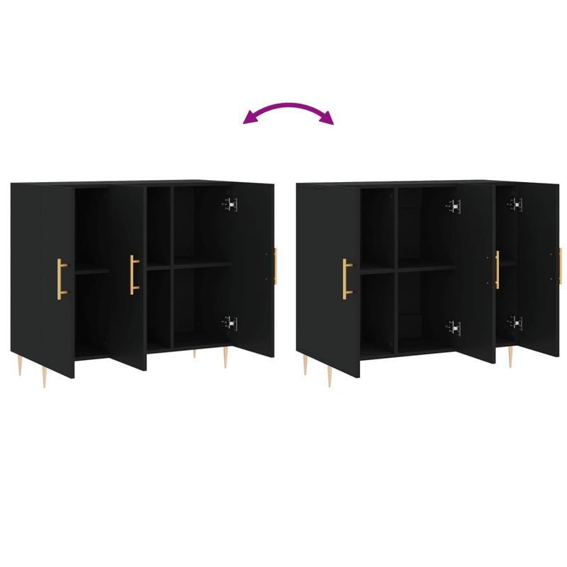 Casa si Gradina - Mobilier - Comode si corpuri - Comode - Dulap, negru, 90x34x80 cm, lemn compozit - Infinity.ro