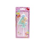 Casa si Gradina - Decoratiuni - Aromaterapie si lumanari - Lumanari si candele - Lumanare aniversara, pentru copii, cifra 4, Giftdesign, 8 cm - Infinity.ro