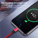 Laptop, Telefoane si Tablete - Telefoane mobile si accesorii - Accesorii Telefoane - Cabluri si adaptoare telefoane - Cablu de date 3 in 1 cu incarcare rapida GAVIO®, USB la USB-C, Lightning, MicroUSB, 1.2m, 5A, universal, Rosu - Infinity.ro