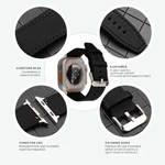 Laptop, Telefoane si Tablete - Wearables si gadgeturi - Wearables - Accesorii wearables - Curea piele naturala GAVIO LeatherWatch,compatibila Apple Watch 1,2,3,4,5,6,7,8,9,Ultra,SE, 42/44/45/49mm,eleganta,Negru - Infinity.ro