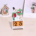 Casa si Gradina - Decoratiuni - Decoratiuni de sezon - Decoratiune pentru Craciun cu figurina si calendar GAVIO®, Om de zapada, din lemn, 13x7x3.5cm, Multicolor - Infinity.ro
