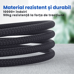 Laptop, Telefoane si Tablete - Telefoane mobile si accesorii - Accesorii Telefoane - Cabluri si adaptoare telefoane - Cablu de date 3 in 1 cu incarcare rapida GAVIO®, USB la USB-C, Lightning, MicroUSB, 1.2m, 5A, universal, Negru - Infinity.ro