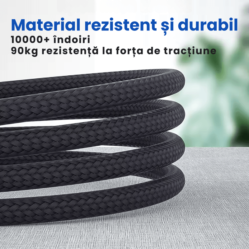 Laptop, Telefoane si Tablete - Telefoane mobile si accesorii - Accesorii Telefoane - Cabluri si adaptoare telefoane - Cablu de date 3 in 1 cu incarcare rapida GAVIO®, USB la USB-C, Lightning, MicroUSB, 1.2m, 5A, universal, Negru - Infinity.ro