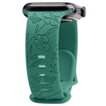 Laptop, Telefoane si Tablete - Wearables si gadgeturi - Wearables - Accesorii wearables - Curea silicon GAVIO® Butterfly, compatibila Apple Watch 1,2,3,4,5,6,7,8,9, Ultra, SE, 42/44/45/49 mm, ajustabila, Verde - Infinity.ro