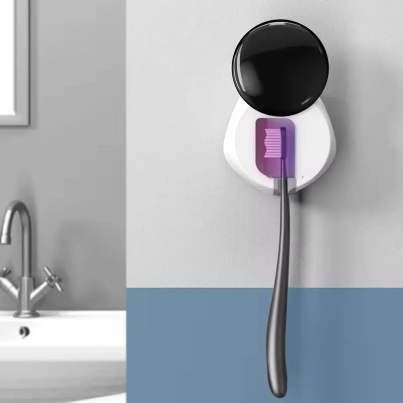 Ingrijire personala si Cosmetice - Igiena dentara - Periute de dinti electrice - Sterilizator UV pentru periuta de dinti GAVIO, incarcare USB, montare facila, portabil, 85x37x75 mm, Alb/Negru - Infinity.ro