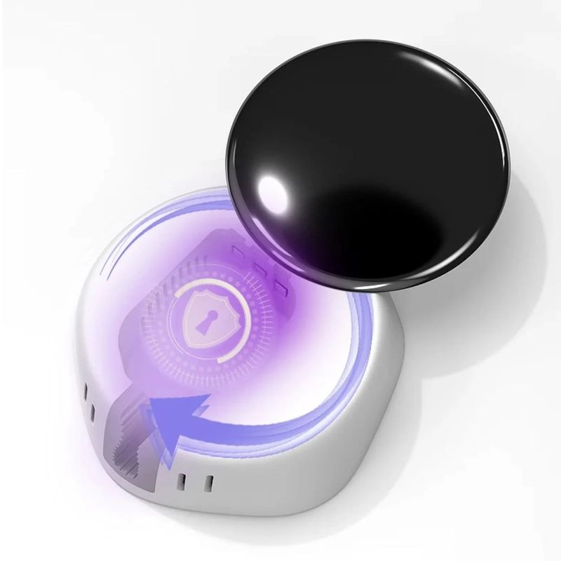 Ingrijire personala si Cosmetice - Igiena dentara - Periute de dinti electrice - Sterilizator UV pentru periuta de dinti GAVIO, incarcare USB, montare facila, portabil, 85x37x75 mm, Alb/Negru - Infinity.ro