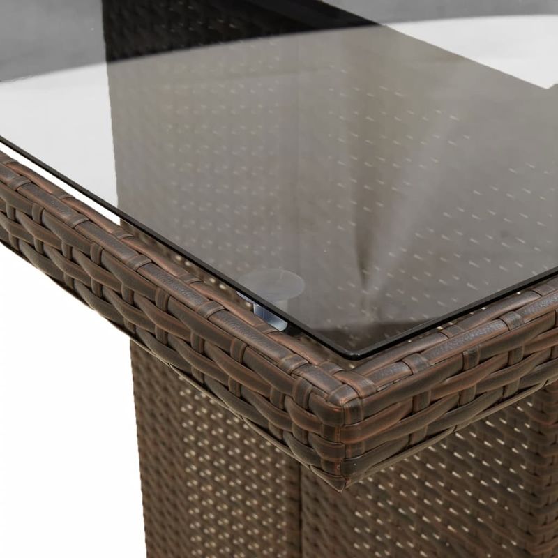 Casa si Gradina - Gradina si terasa - Mobilier exterior - Seturi mobila gradina - Set bistro de gradina cu perne, 9 piese, maro, poliratan - Infinity.ro