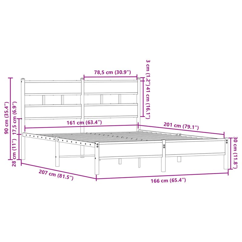 Casa si Gradina - Mobilier - Paturi si accesorii - Paturi - Cadru de pat fara saltea, cu tablie, stejar sonoma, 160x200 cm - Infinity.ro