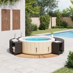 Casa si Gradina - Gradina si terasa - Piscine si accesorii - Accesorii piscine - Imprejmuire cada cu hidromasaj, negru, poliratan / lemn acacia - Infinity.ro