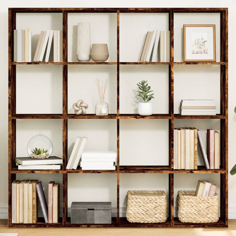 Casa si Gradina - Mobilier - Biblioteci si rafturi - Biblioteci - Biblioteca, stejar fumuriu, 137,5x29x137,5 cm, lemn prelucrat - Infinity.ro