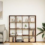 Casa si Gradina - Mobilier - Biblioteci si rafturi - Biblioteci - Biblioteca, stejar fumuriu, 137,5x29x137,5 cm, lemn prelucrat - Infinity.ro