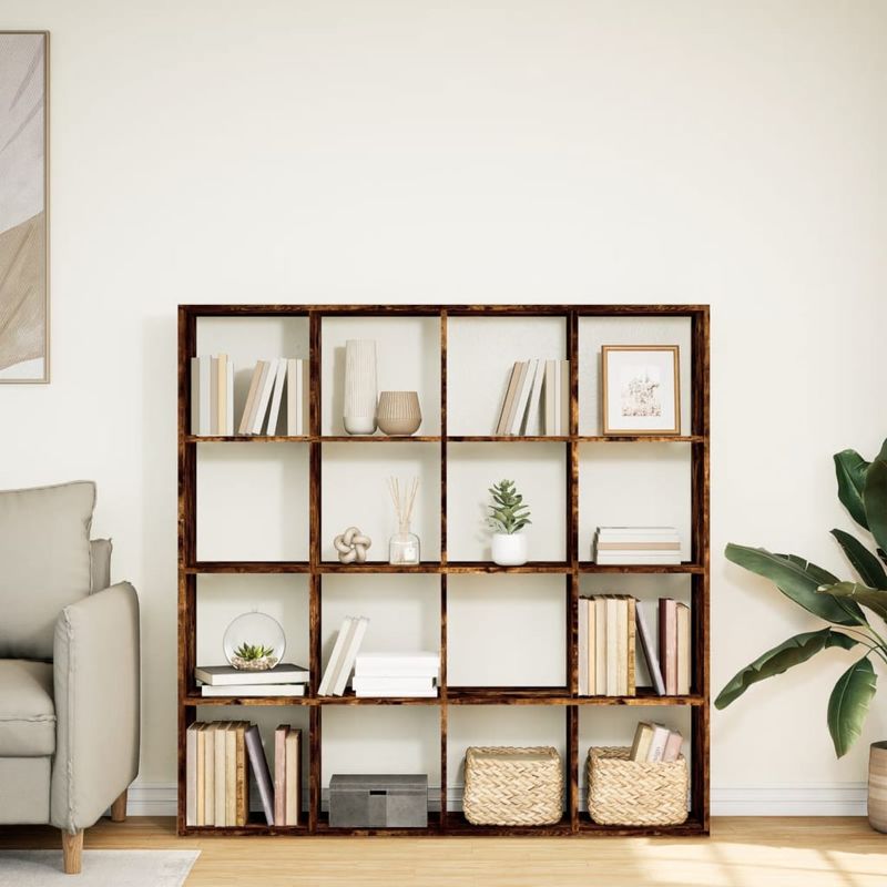 Casa si Gradina - Mobilier - Biblioteci si rafturi - Biblioteci - Biblioteca, stejar fumuriu, 137,5x29x137,5 cm, lemn prelucrat - Infinity.ro