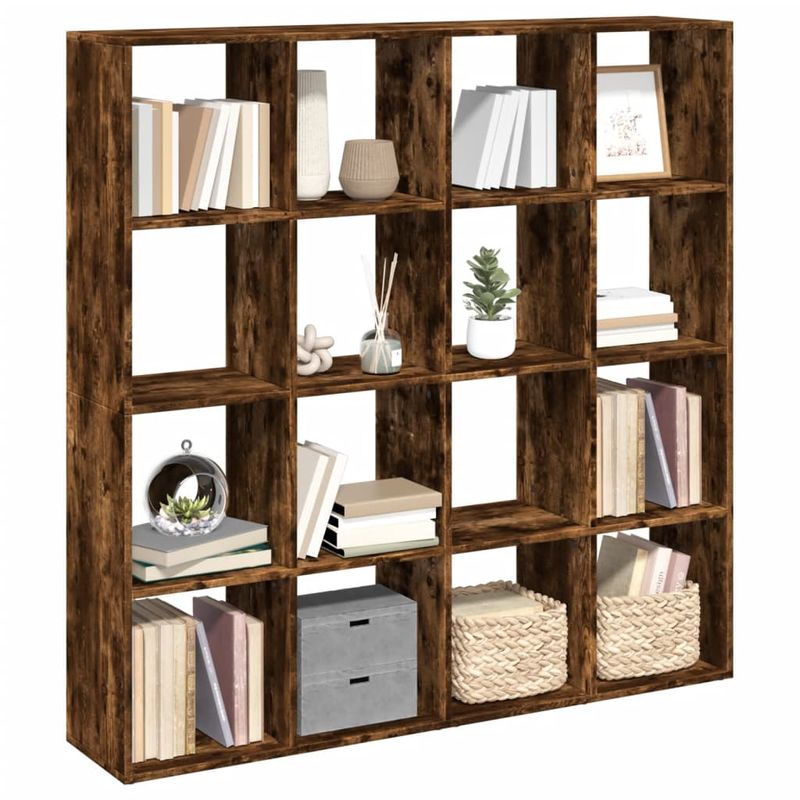 Casa si Gradina - Mobilier - Biblioteci si rafturi - Biblioteci - Biblioteca, stejar fumuriu, 137,5x29x137,5 cm, lemn prelucrat - Infinity.ro