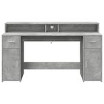 Casa si Gradina - Mobilier - Mese si birouri - Birouri - Birou cu lumini LED, gri beton, 160x55x91 cm, lemn prelucrat - Infinity.ro