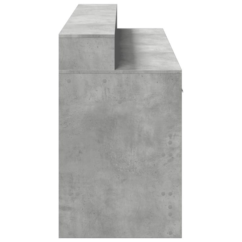 Casa si Gradina - Mobilier - Mese si birouri - Birouri - Birou cu lumini LED, gri beton, 160x55x91 cm, lemn prelucrat - Infinity.ro