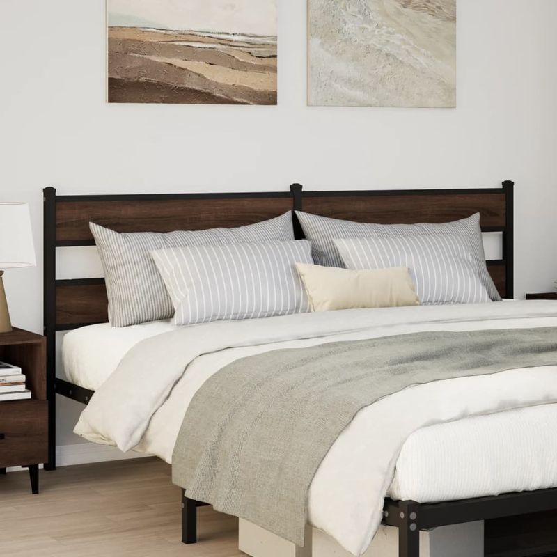 Casa si Gradina - Mobilier - Paturi si accesorii - Accesorii paturi - Tablie de pat, stejar maro, 180 cm, lemn prelucrat si otel - Infinity.ro
