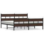Casa si Gradina - Mobilier - Paturi si accesorii - Paturi - Cadru de pat metalic fara saltea, stejar maro, 200x200 cm - Infinity.ro